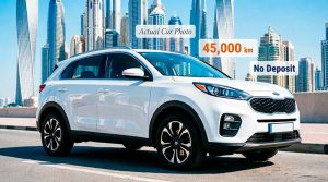 Actual car photo Yango Drive rental Dubai Marina with no deposit badge